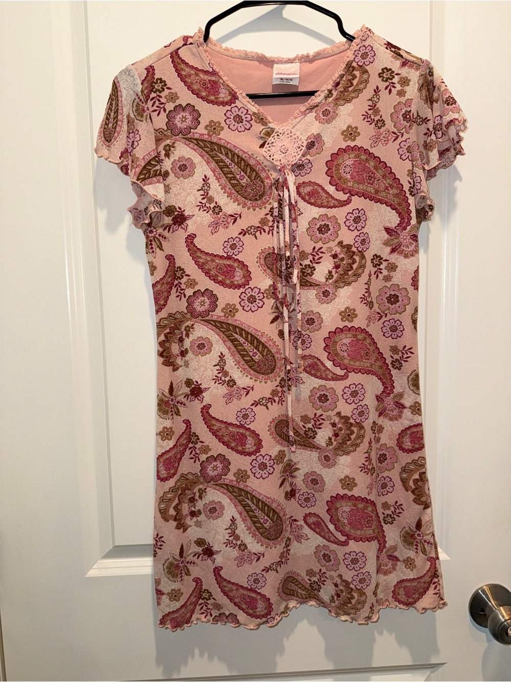 Xhilaration Pink Paisley Floral V-Neck Dress